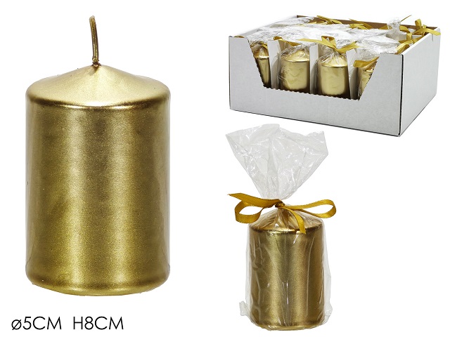 CANDELA CILINDRO Ø5XH8CM ORO 630433