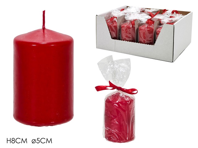 CANDELA CILINDRO Ø5XH8CM ROSSO 630447