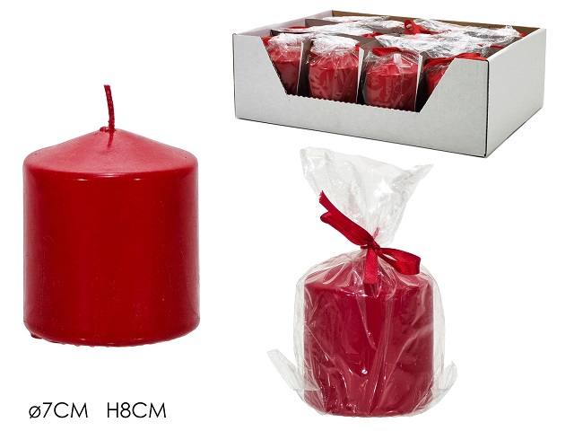 CANDELA CILINDRO Ø7XH8CM ROSSO 630450