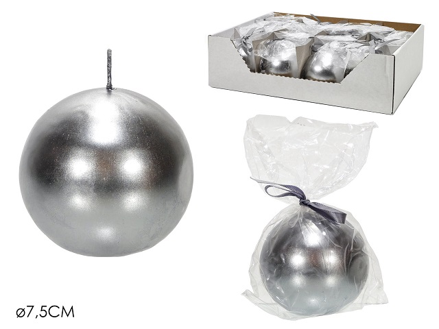 CANDELA PALLA Ø7.5CM SILVER 630460