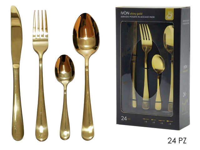 SET 24PZ POSATE IVON ORO LUCIDO576623