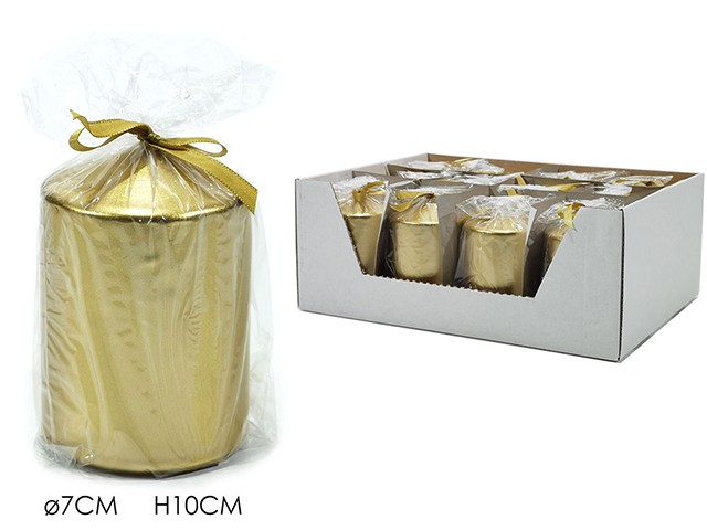 CANDELA CILINDRO Ø7XH10CM ORO 630437