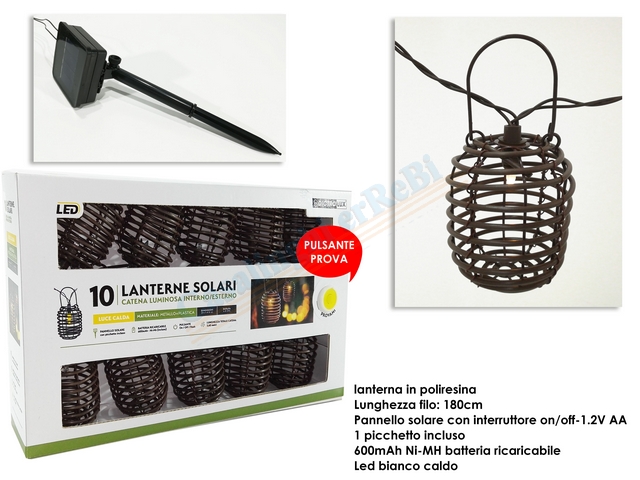 CATENA 10 LANTERNE SOLARI EFF BAMBOO DICTROLUX