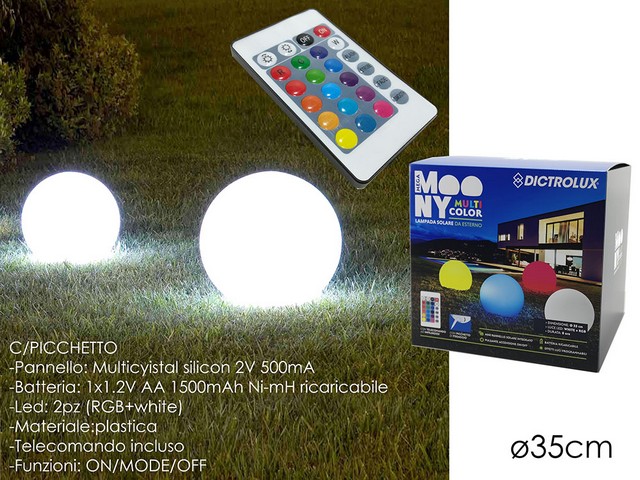 LAMPADA SFERA SOLARE D.35CM C/TELEC.569534B DICTROLUX