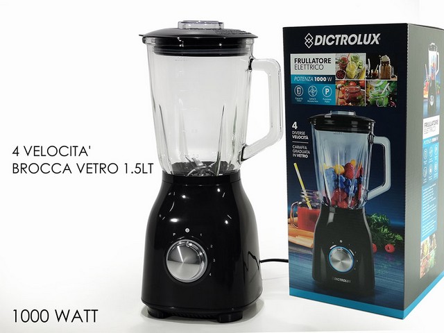 FRULLATORE 1000W IN VETRO 1.5LTNERO