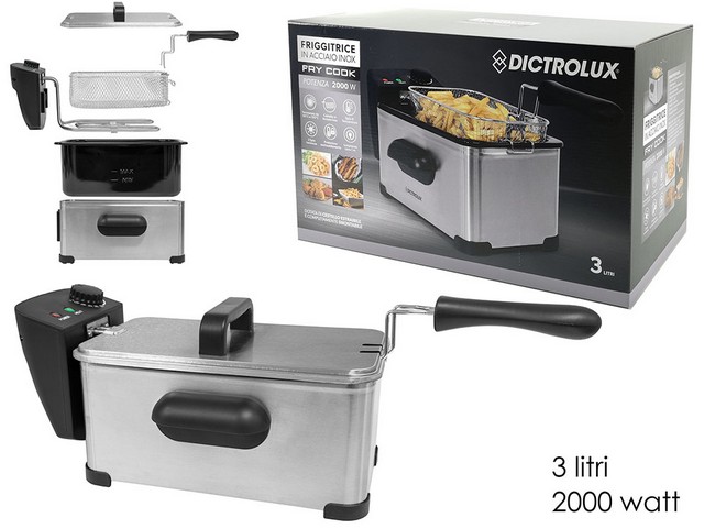 FRIGGITRICE ACCIAIO 3LT 2000W FRY   COOK 586106