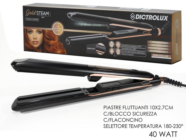 PIASTRA A VAPORE 40W CERAM. GOLD STEAM 878804