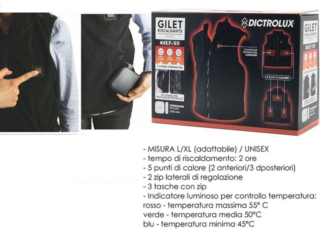 GILET RISCALDANTE C/POWERBANK L/XL NERO 750880
