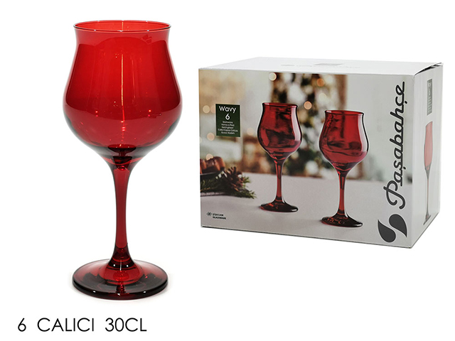 SET 6 CALICI WAVY ROSSO 30CL 950926