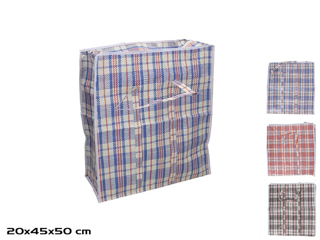 BORSA SHOPPING CON MANICI 45X50X20CM 3 ASSORTITI