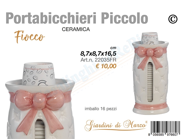 P/BICCHIERE PICCOLO FIOCCO ROSA    22035FR