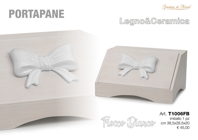 PORTAPANE BEIGE FIOCCO BIANCO T1006FB