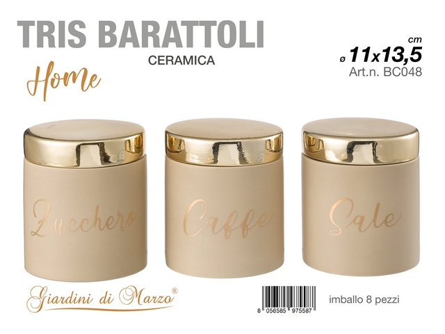 TRIS BARATTOLI CREMA TAPPO OROBC048