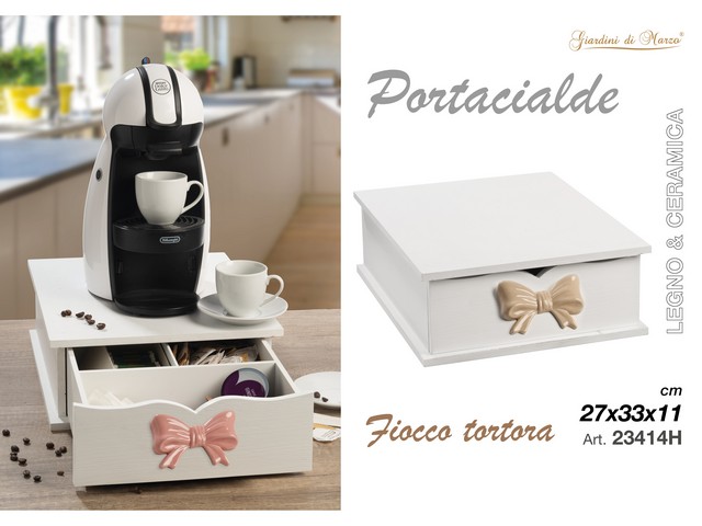 PORTACIALDE BIANCO FIOCCO CER.TORTOR 23414H