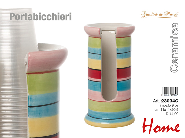 PORTABICCHIERI STRISCE COLORATE    23034C