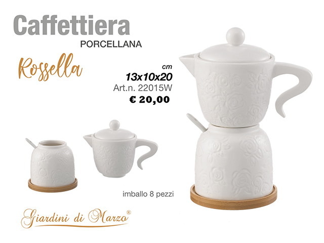 CAFFETTIERA PORCELLANA ROSE INTAGLIATE 22015W
