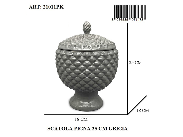 SCATOLA PIGNA 25 CM GRIGIA 21011PK