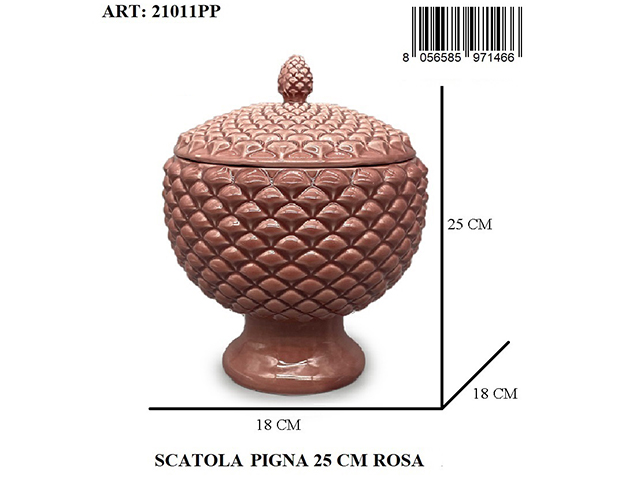 SCATOLA PIGNA 25 CM ROSA 21011PP