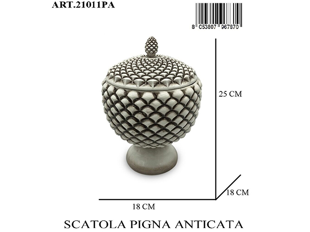 SCATOLA PIGNA ANTICATA 25CM 21011PA