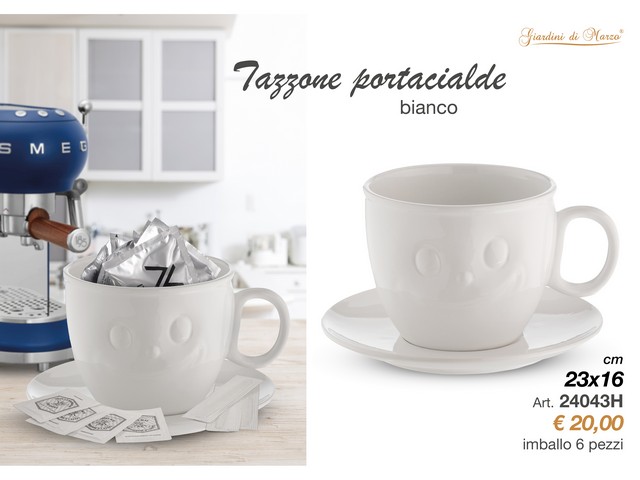 TAZZONE SORRISO BIANCO 24043H PORTACIALDE