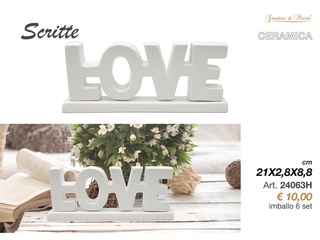 SCRITTA LOVE CERAMICA BIANCO/BIANCO24063H