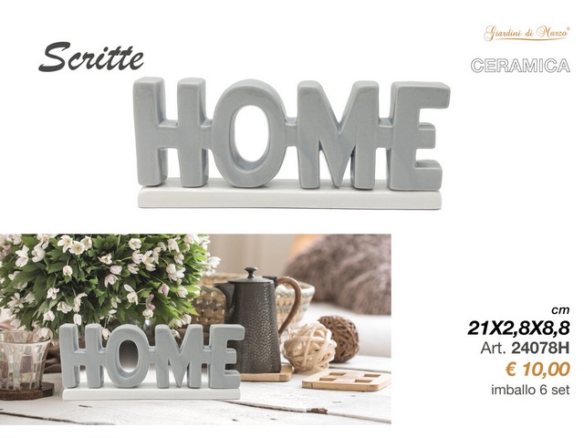 SCRITTA HOME CERAMICA GRIGIO/BIANCO24078H