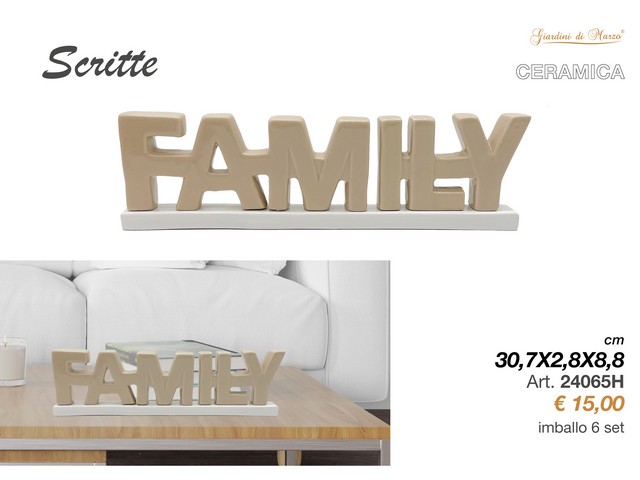 SCRITTA FAMILY CERAMICA TORTORA/BIANCO24065H