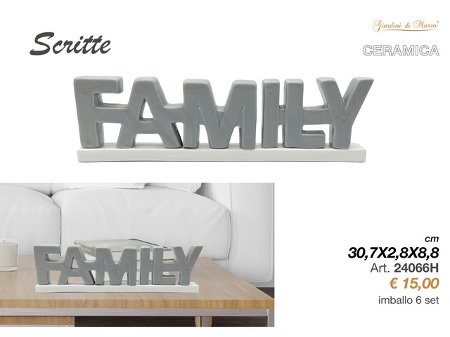 SCRITTA FAMILY CERAMICA GRIGIO/BIANCO24066H