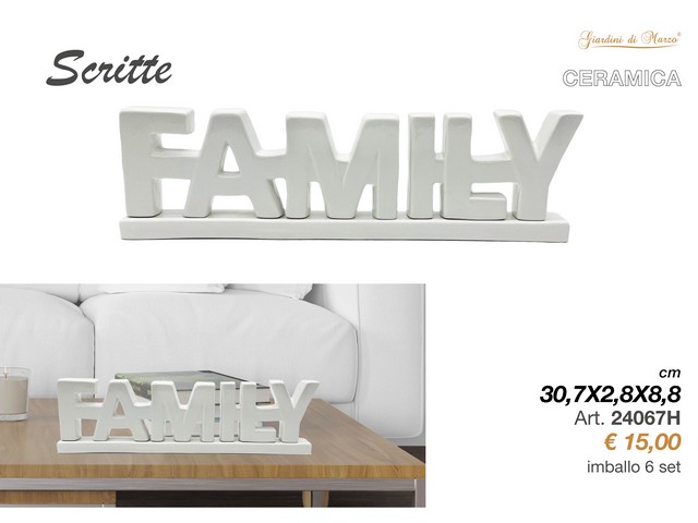 SCRITTA FAMILY CERAMICA BIANCO/BIANCO24067H
