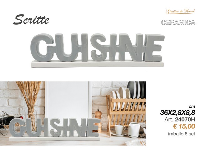 SCRITTA CUISINE CERAMICA GRIGIO/BIANCO24070H