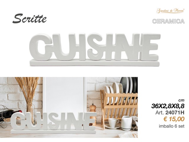SCRITTA CUISINE CERAMICA BIANCO/BIANCO24071H