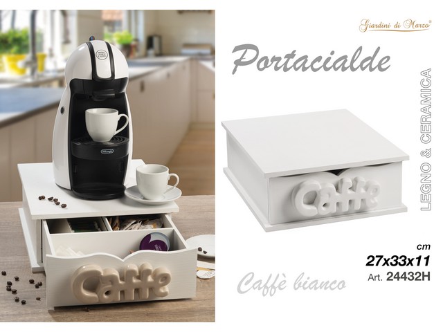 PORTACIALDE LEGNO BIANCO CAFFE BIANCO 24432H