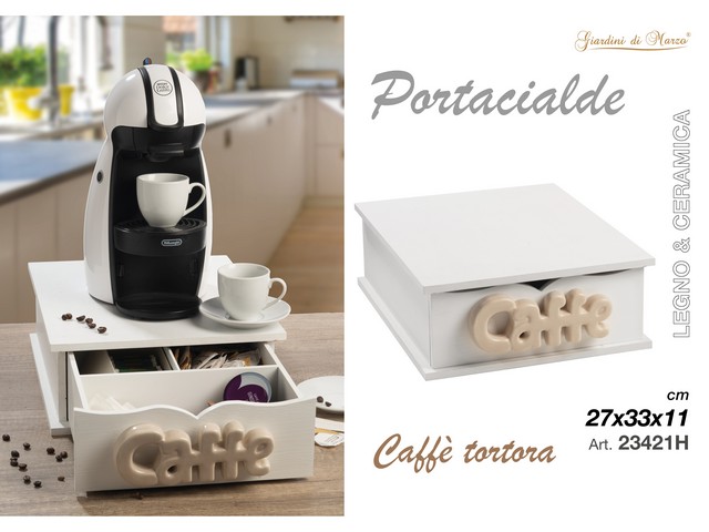 PORTACIALDE LEGNO BIANCO CAFFE TORTORA 23421H