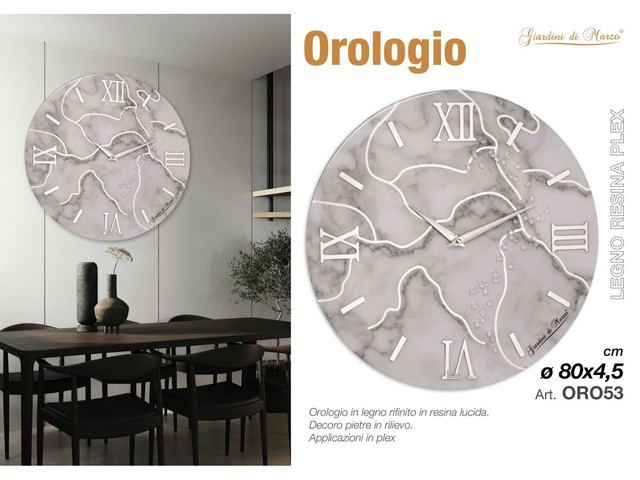 OROLOGIO MARMO 80 CM GRIGIO CHIARO OR053
