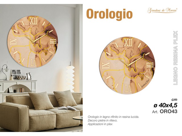 OROLOGIO MARMO 40 CM TORTORA OR043