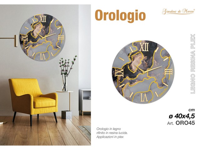 OROLOGIO MARMO 40 CM NERO OR045