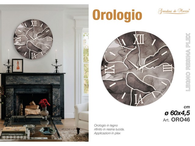 OROLOGIO MARMO 60 CM GRIGIO SCURO OR046