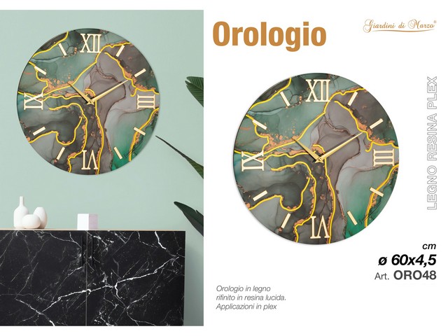 OROLOGIO MARMO 60 CM VERDE OTTANIO OR048