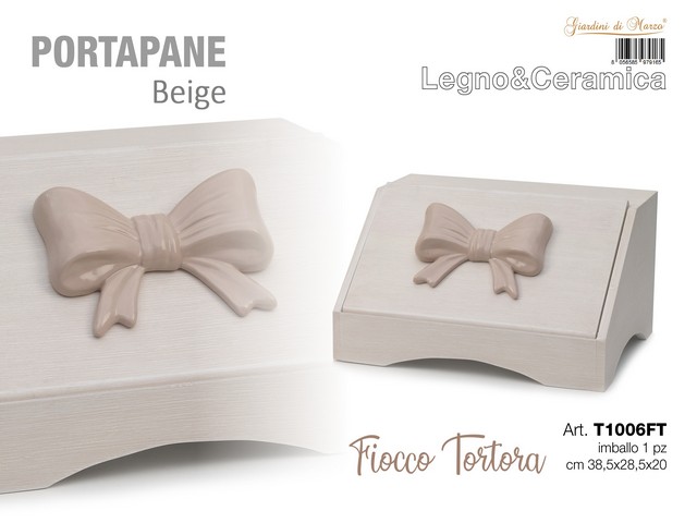 PORTAPANE BEIGE FIOCCO TORTORA T1006FT
