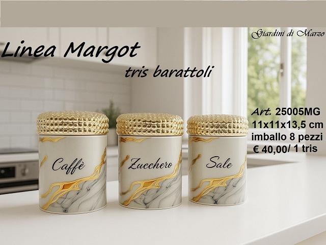 TRIS BARATTOLI EFFETTO MARMO GOLD 25005MG
