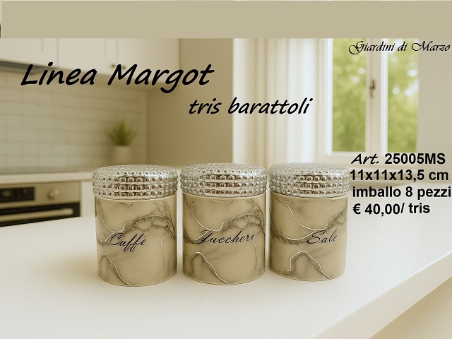 TRIS BARATTOLI EFFETTO MARMO SILVER 25005MS