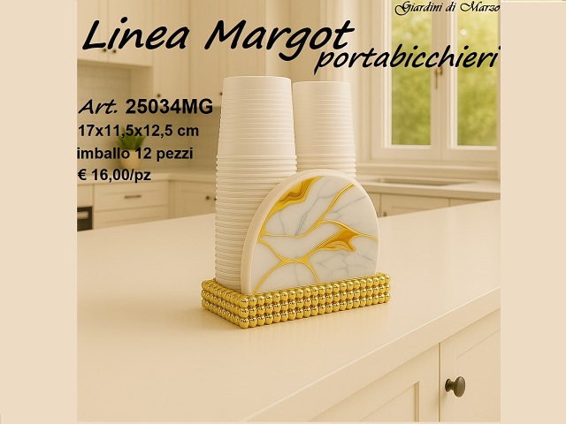 PORTABICCHIERI EFFETTO MARMO GOLD 25034MG