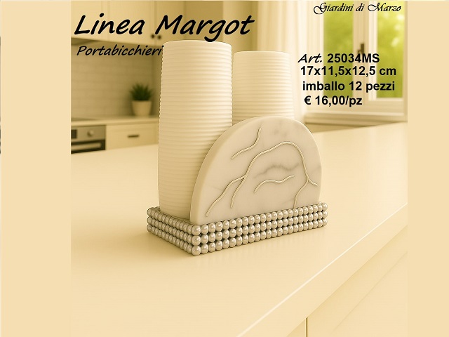 PORTABICCHIERI EFFETTO MARMO SILVER 25034MS