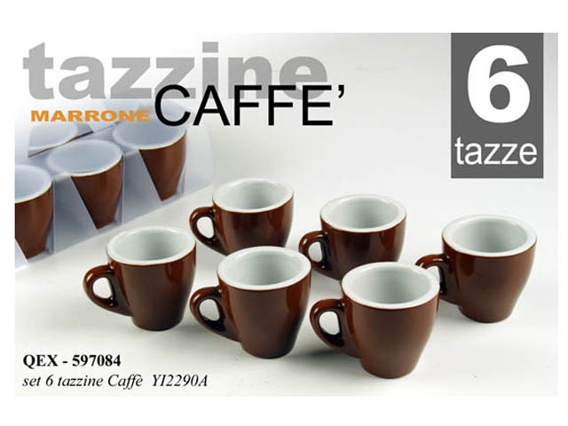 TAZZA CAFFE BAR C/6 MARRONE 80ML S/PIATTO 597084 ALTE