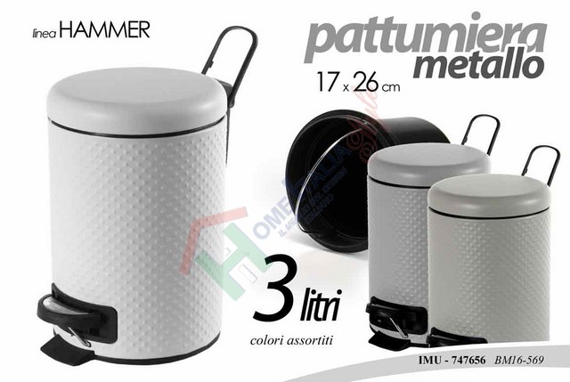 PATTUMIERA METALLO HAMMER 3LT CM.15X25