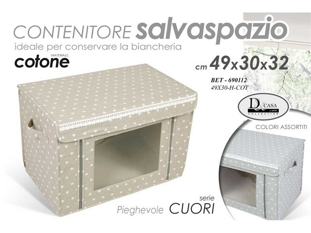 SCATOLA SALVASPAZIO CUORE CM.49X30X32 CAMBIO STAGIONE