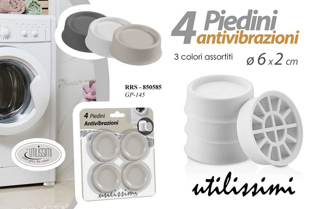 PIEDINI ANTIVIBRAZIONI 4PZ D.6X2CM