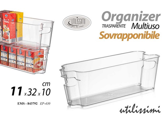 ORGANIZER MULTIUSO CM.11X32X10 TRASPARENTE