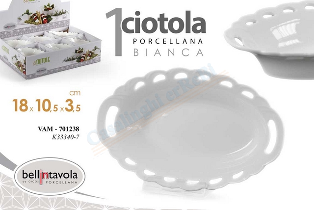 CIOTOLA BIANCA C/MAN CM.18X10,5X3,5