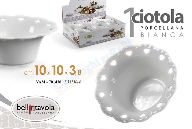 CIOTOLINA BIANCA CM.10X10X3,8